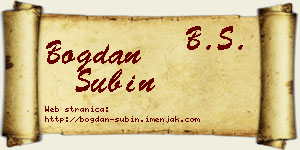 Bogdan Subin vizit kartica